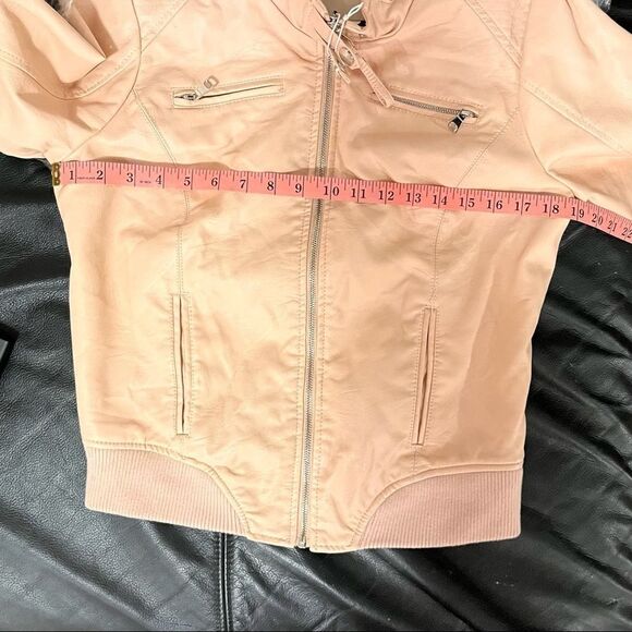 Cavalini Vegan Leather Bomber Jacket Mauve Size Large - Picture 13 of 13